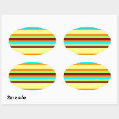 Farbiges, benutzerdefiniertes Designermuster Ovaler Aufkleber (Blatt)