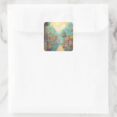 Farbiges Bild Quadratischer Aufkleber (Tasche)