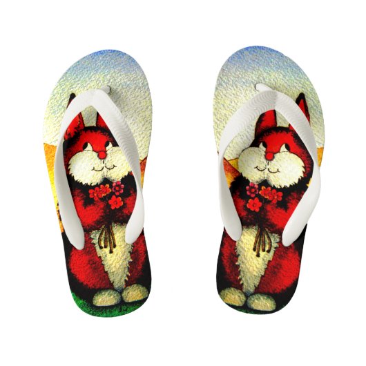 farbiges Bild von niedlichem braunem Kaninchen Kinderbadesandalen (Fußbett)