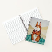 farbiges Bild von niedlichem braunen Hasen Notizblock (Innenseite)