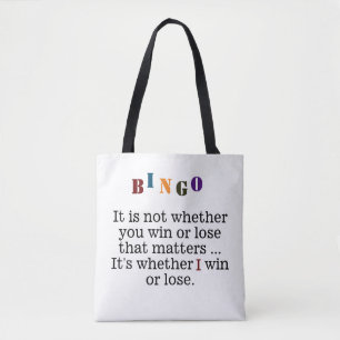 Farbiges Bingo Funny Sprichwort, Win Lose Tasche