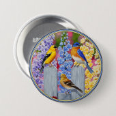 Farbiges Birds Garden Party Button (Vorne & Hinten)