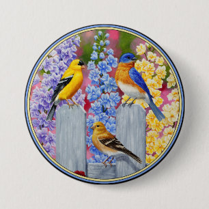 Farbiges Birds Garden Party Button