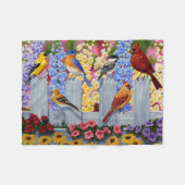 Farbiges Birds Garden Party Fleecedecke (Vorderseite (Horizontal))