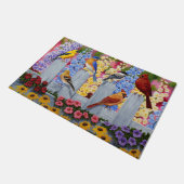 Farbiges Birds Garden Party Fußmatte (Schrägansicht)