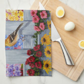 Farbiges Birds Garden Party Geschirrtuch (Viertel Falte)