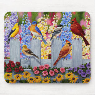 Farbiges Birds Garden Party Mousepad