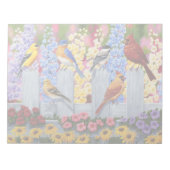 Farbiges Birds Garden Party Notizblock (Vorderseite)