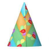 Farbiges Birthday Balloons-Muster Partyhütchen (Rückseite)