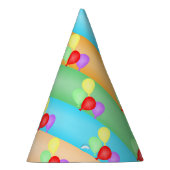 Farbiges Birthday Balloons-Muster Partyhütchen (Rechts)