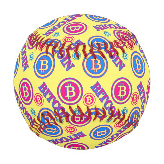 Farbiges Bitcoin-Muster Baseball (Vorderseite)