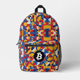 Farbiges Bitcoin-Muster Bedruckter Rucksack