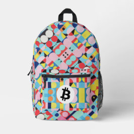 Farbiges Bitcoin-Muster Bedruckter Rucksack