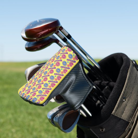 Farbiges Bitcoin-Muster Golf Headcover (In Situ)