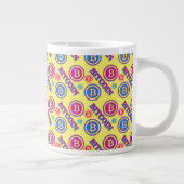 Farbiges Bitcoin-Muster Jumbo-Tasse (Rechts)