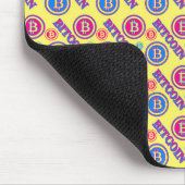 Farbiges Bitcoin-Muster Mousepad (Ecke)
