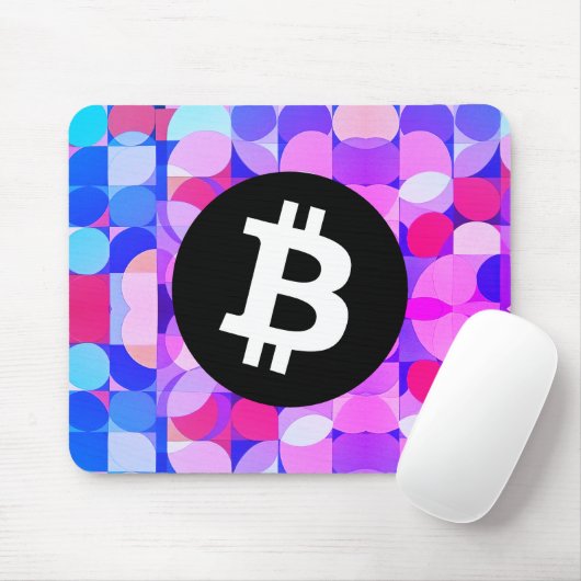 Farbiges Bitcoin-Muster Mousepad (Mit Mouse)