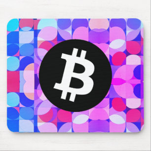 Farbiges Bitcoin-Muster Mousepad