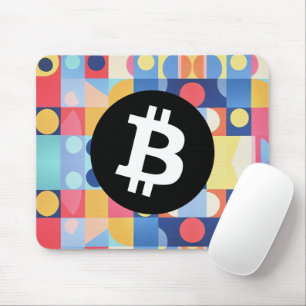 Farbiges Bitcoin-Muster Mousepad
