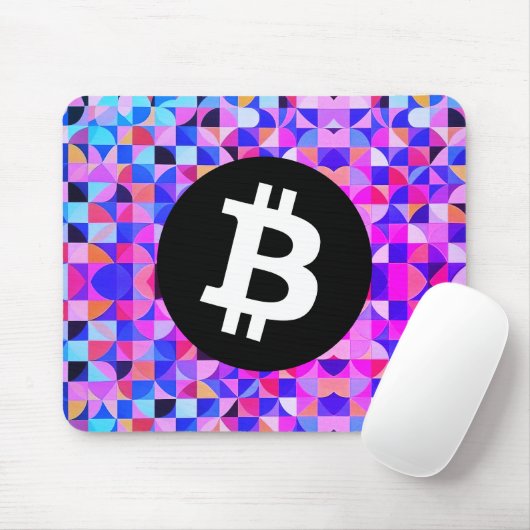 Farbiges Bitcoin-Muster Mousepad (Mit Mouse)