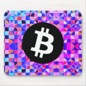 Farbiges Bitcoin-Muster Mousepad (Vorne)