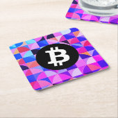Farbiges Bitcoin-Muster Rechteckiger Pappuntersetzer (angewinkelt)