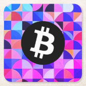 Farbiges Bitcoin-Muster Rechteckiger Pappuntersetzer (Vorderseite)