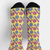 Farbiges Bitcoin-Muster Socken (Oben)