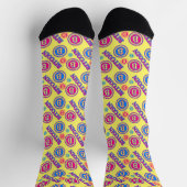 Farbiges Bitcoin-Muster Socken (Oben)
