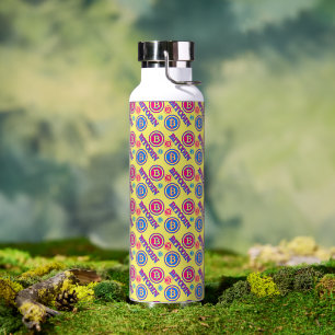 Farbiges Bitcoin-Muster Trinkflasche