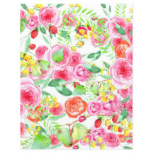 Farbiges Blatt mit Erdbeeren