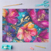 Farbiges Blatt Papier mit Blumenmuster (Basteln)