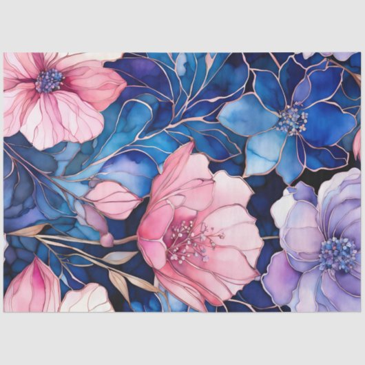 Farbiges Blatt Papier mit Blumenmuster (Vorderseite)