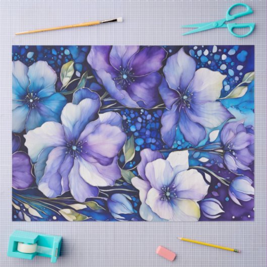 Farbiges Blatt Papier mit Blumenmuster (Basteln)