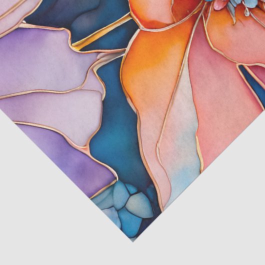 Farbiges Blatt Papier mit Blumenmuster (Ausschnitt)