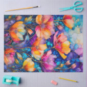 Farbiges Blatt Papier mit Blumenmuster (Basteln)