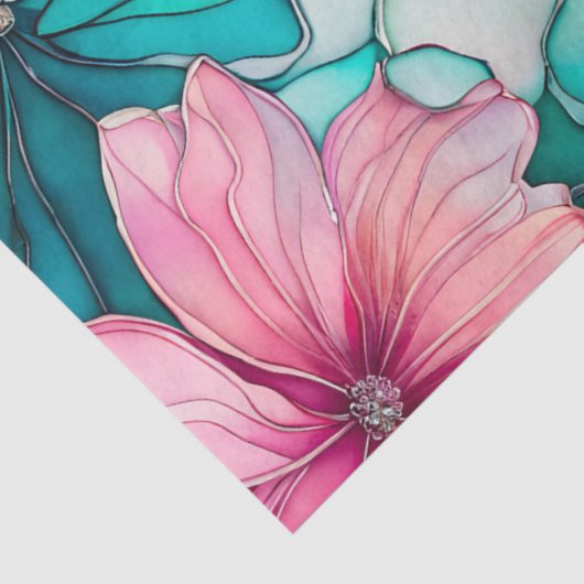 Farbiges Blatt Papier mit Blumenmuster (Ausschnitt)