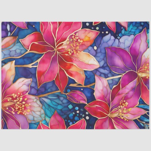 Farbiges Blatt Papier mit Blumenmuster (Vorderseite)