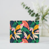 Farbiges Blattmuster Postkarte (Stehend Vorderseite)