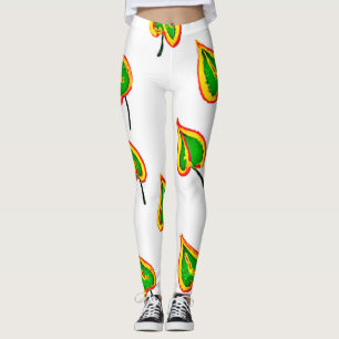 Farbiges Blattwiederholung Leggings