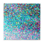 Farbiges Blau, buntes Muster Abstrakt Art Fliese (Vorderseite)