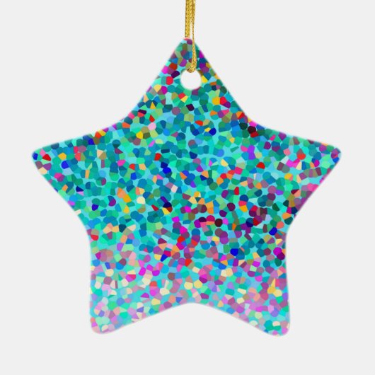 Farbiges Blau, buntes Muster Abstrakt Art Keramik Ornament (Hinten)