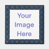 Farbiges Blau, fett geometrisch Magnet (Vorne)