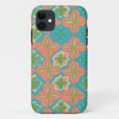 Farbiges Blau und Orange Kaleidoskopisches Muster Case-Mate iPhone Hülle (Rückseite)