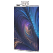 Farbiges blaues Muster Flachmann (Links)