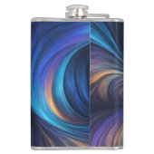 Farbiges blaues Muster Flachmann (Rückseite)