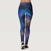 Farbiges blaues Muster Leggings (Rückseite)