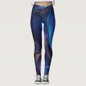 Farbiges blaues Muster Leggings (Vorderseite)