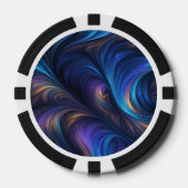 Farbiges blaues Muster Pokerchips (Vorderseite)