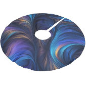 Farbiges blaues Muster Polyester Weihnachtsbaumdecke (Schrägansicht)